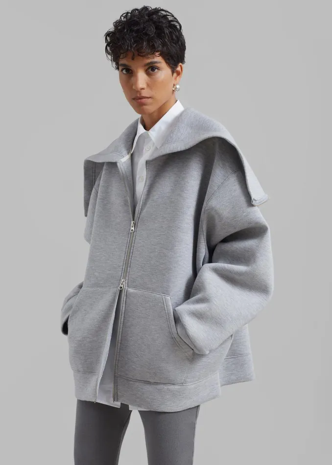 Women Denton Oversized Hoodie 8211 Grey The Frankie Shop Outerwear