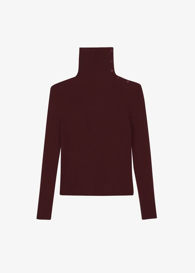 Women Devar Turtleneck Sweater 8211 Burgundy The Frankie Shop Knitwear