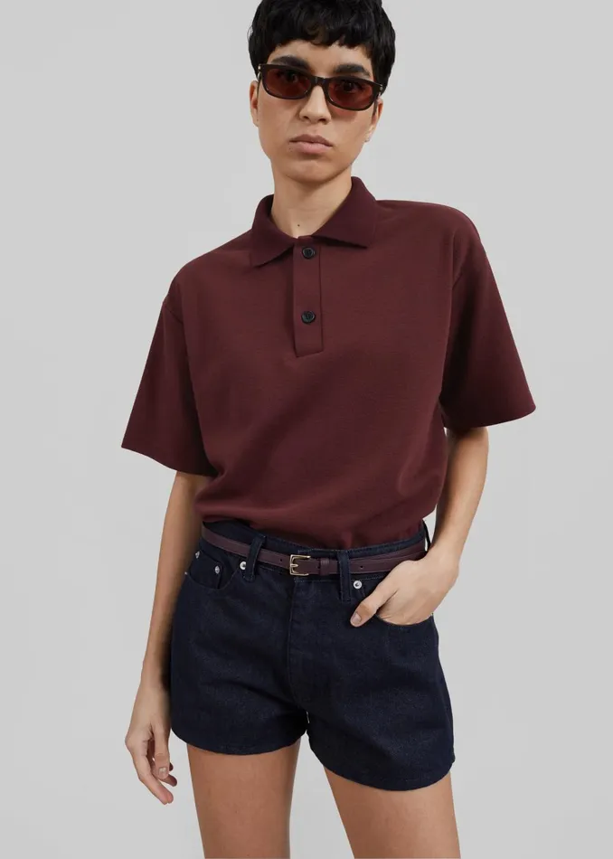 Women Dianne Polo Shirt 8211 Burgundy The Frankie Shop Tops