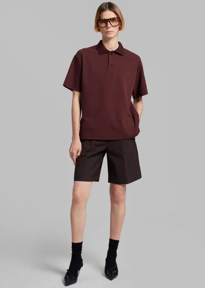 Women Dianne Polo Shirt 8211 Burgundy The Frankie Shop Tops