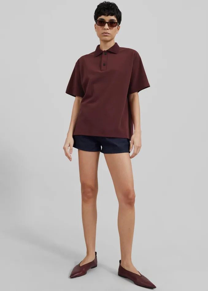 Women Dianne Polo Shirt 8211 Burgundy The Frankie Shop Tops