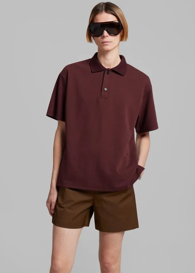Women Dianne Polo Shirt 8211 Burgundy The Frankie Shop Tops