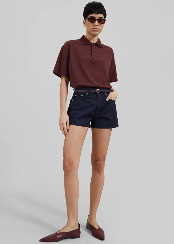 Women Dianne Polo Shirt 8211 Burgundy The Frankie Shop Tops