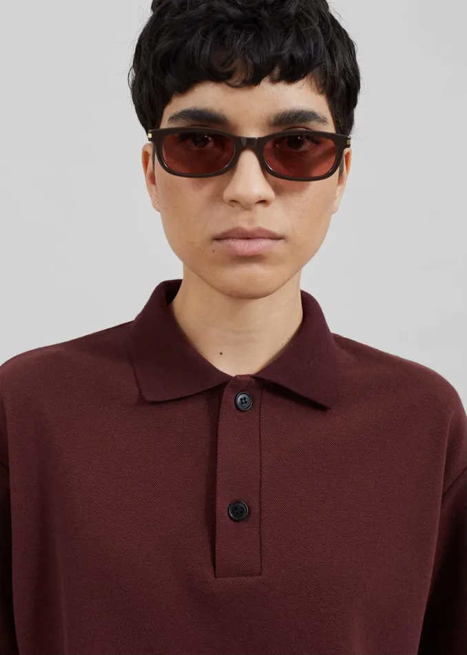 Women Dianne Polo Shirt 8211 Burgundy The Frankie Shop Tops