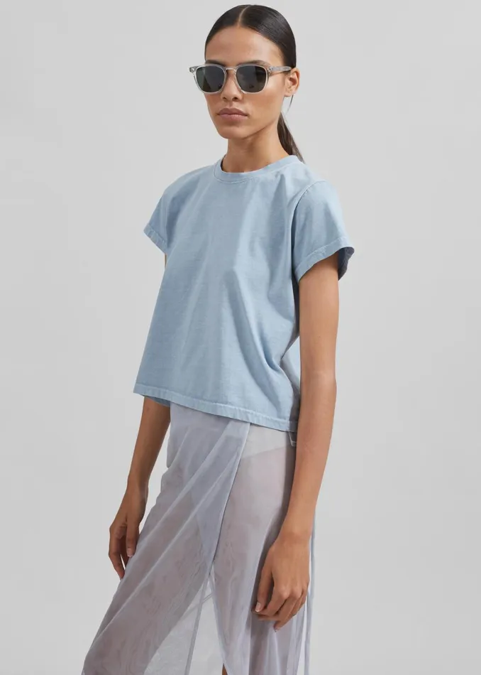 Women Dollie Tee 8211 Dusty Blue The Frankie Shop Tops