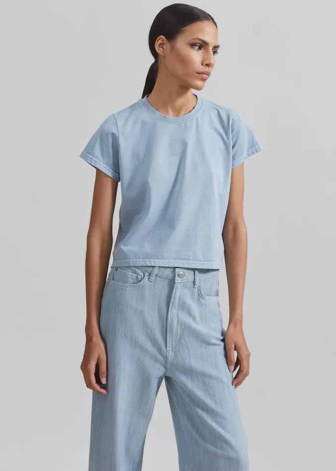 Women Dollie Tee 8211 Dusty Blue The Frankie Shop Tops