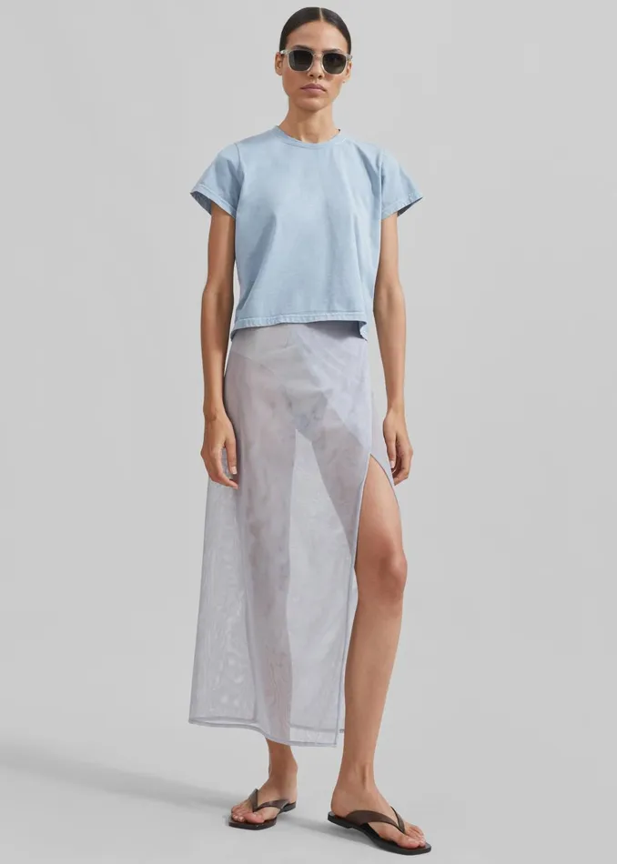 Women Dollie Tee 8211 Dusty Blue The Frankie Shop Tops