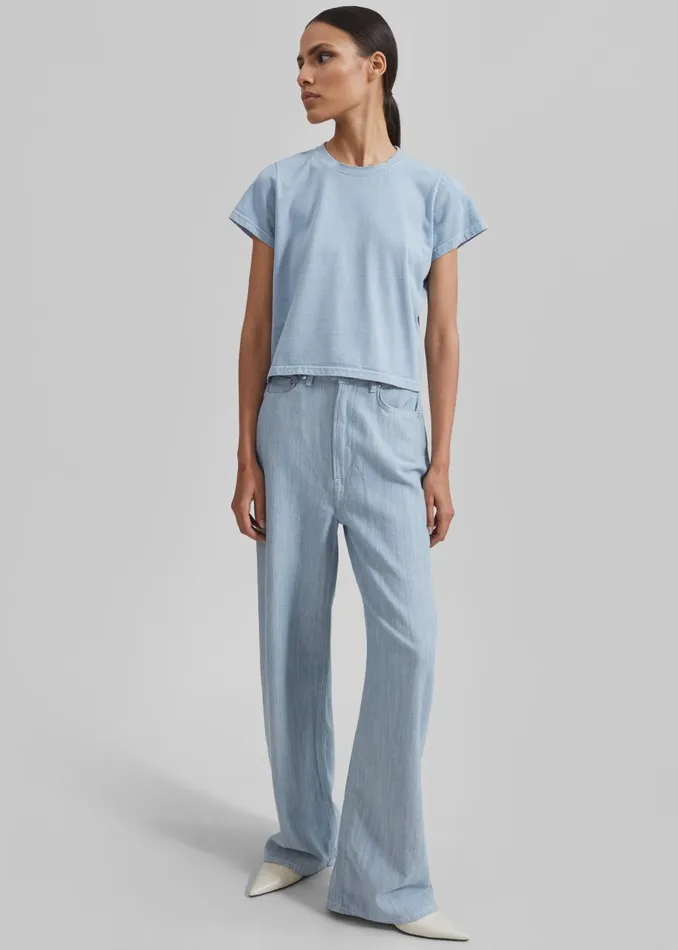Women Dollie Tee 8211 Dusty Blue The Frankie Shop Tops