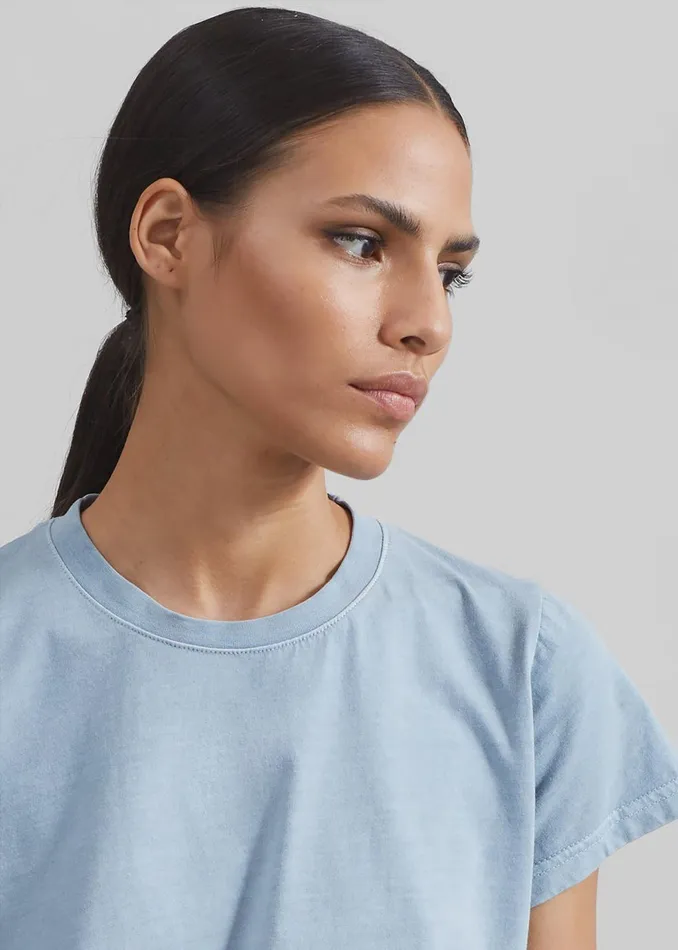 Women Dollie Tee 8211 Dusty Blue The Frankie Shop Tops