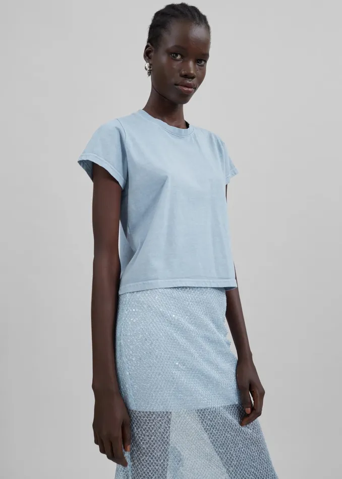 Women Dollie Tee 8211 Dusty Blue The Frankie Shop Tops