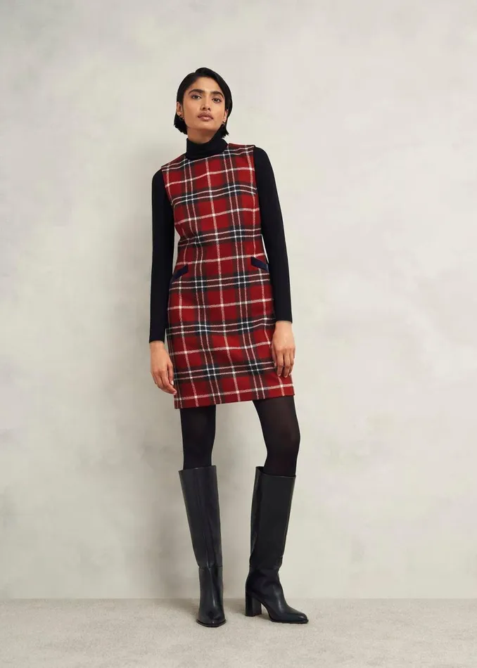 Women Dresses and Jumpsuits Hobbs Amaris Wool Dress Red Multi