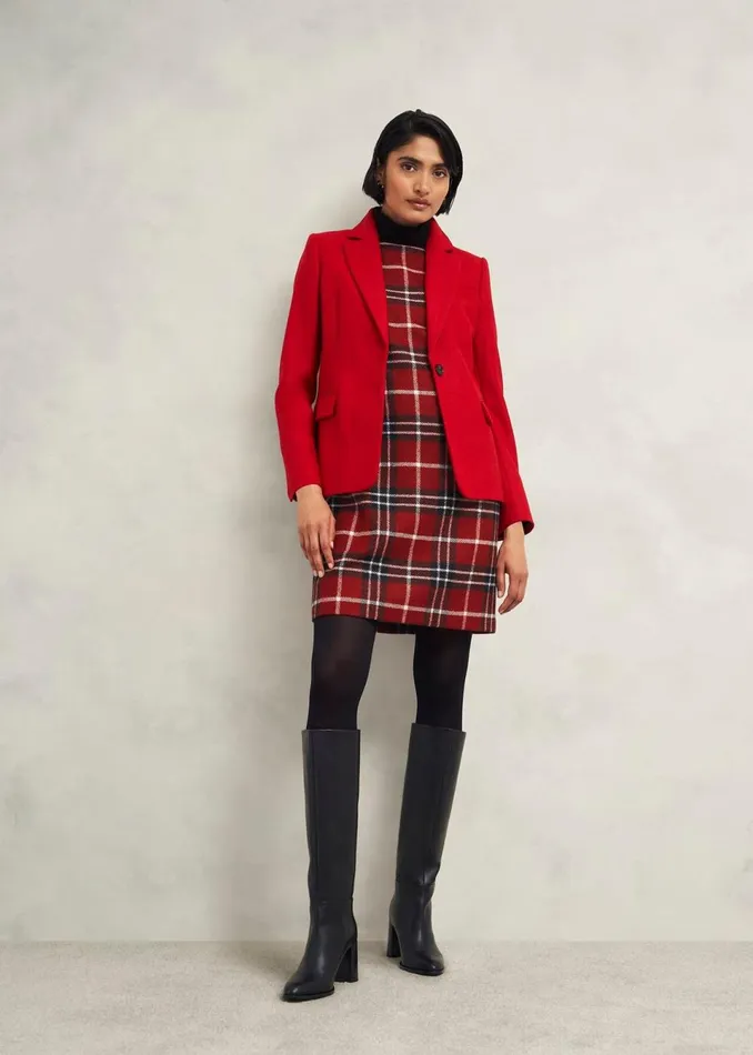 Women Dresses and Jumpsuits Hobbs Amaris Wool Dress Red Multi