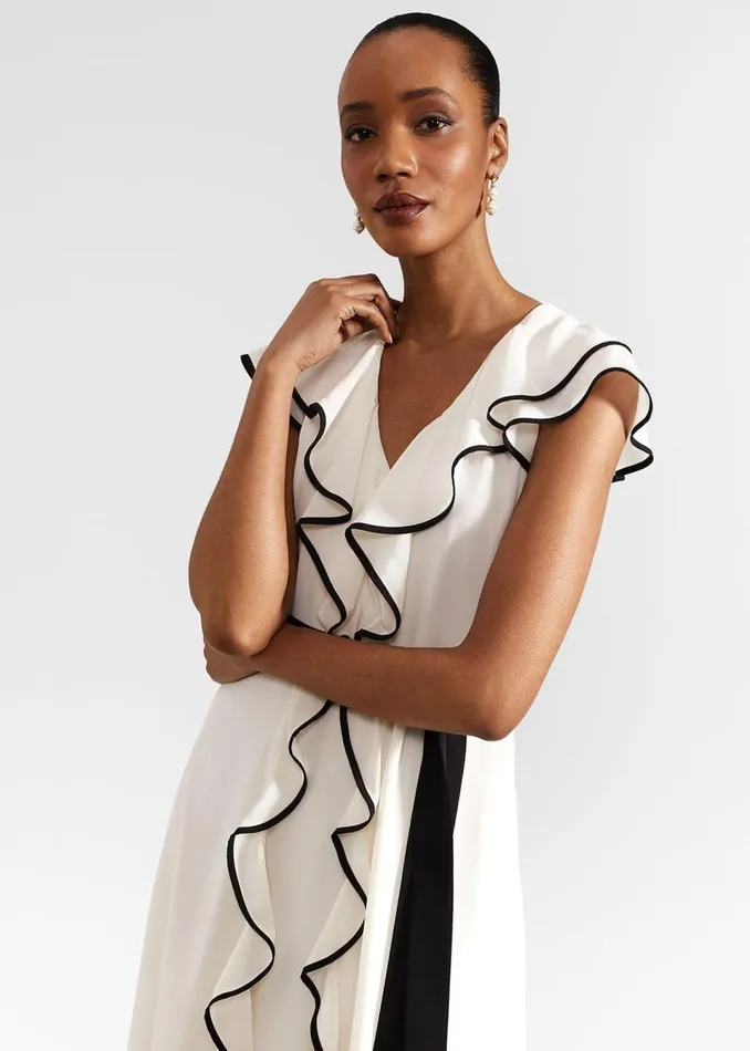 Women Dresses and Jumpsuits Hobbs Arwen Silk Dress Cream Black