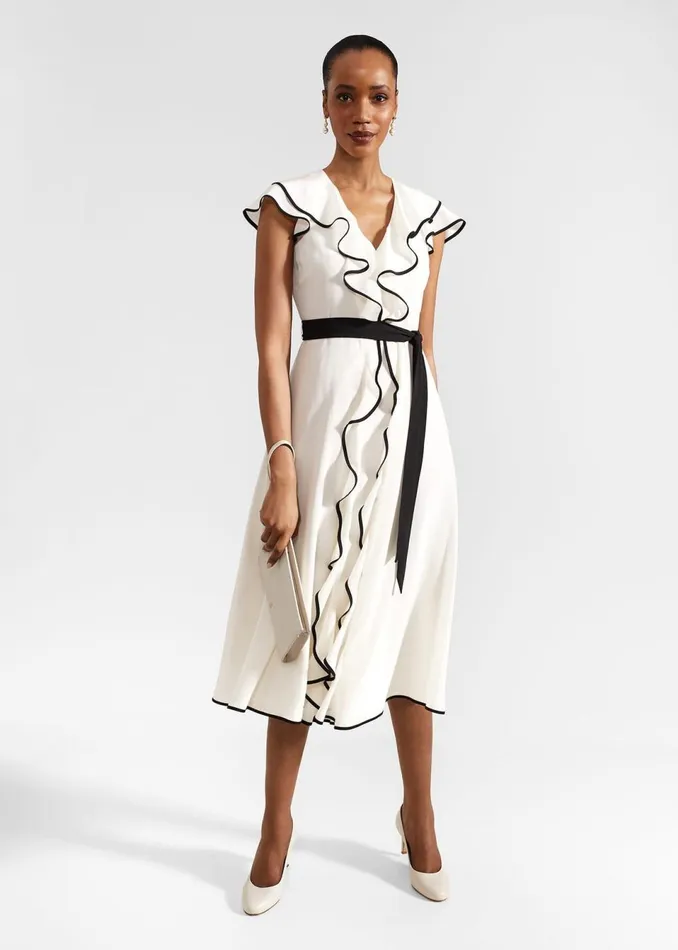 Women Dresses and Jumpsuits Hobbs Arwen Silk Dress Cream Black