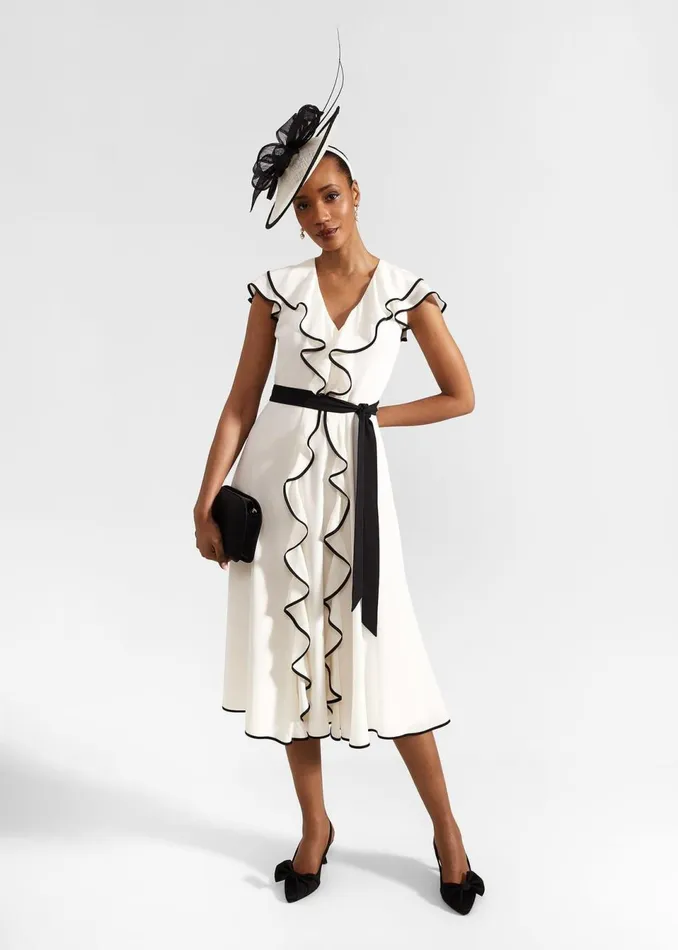 Women Dresses and Jumpsuits Hobbs Arwen Silk Dress Cream Black
