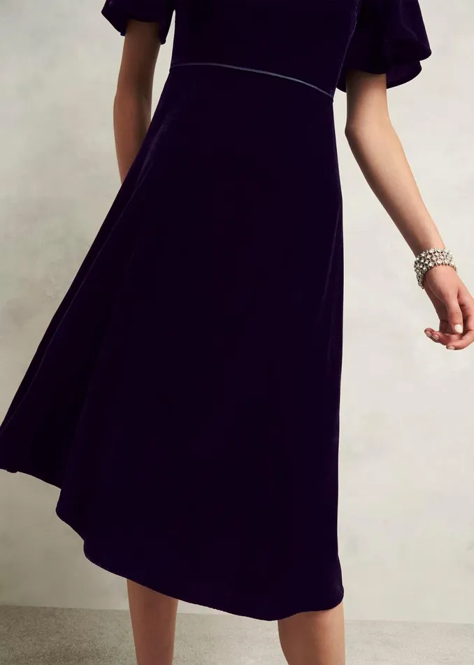 Women Dresses and Jumpsuits Hobbs Catalina Velvet Dress Midnight Navy