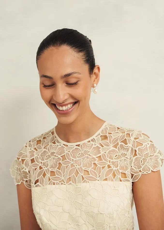 Women Dresses and Jumpsuits Hobbs Johanna Lace Dress Oyster