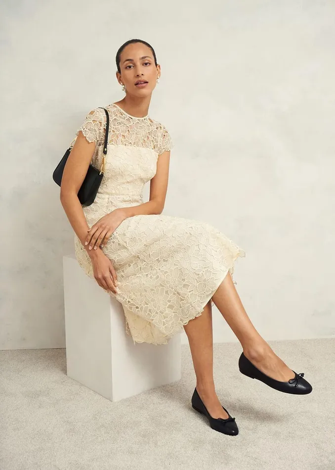 Women Dresses and Jumpsuits Hobbs Johanna Lace Dress Oyster