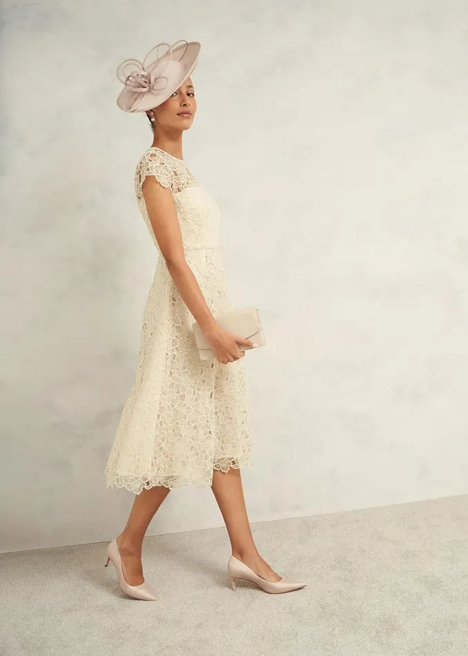 Women Dresses and Jumpsuits Hobbs Johanna Lace Dress Oyster