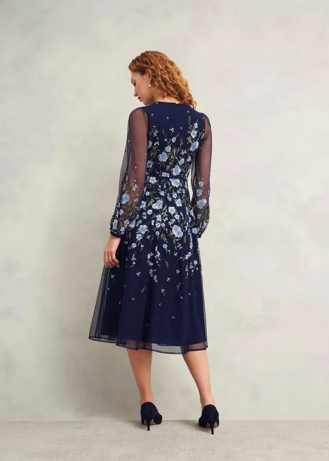 Women Dresses and Jumpsuits Hobbs Lois Embroidered Dress Midnight Multi