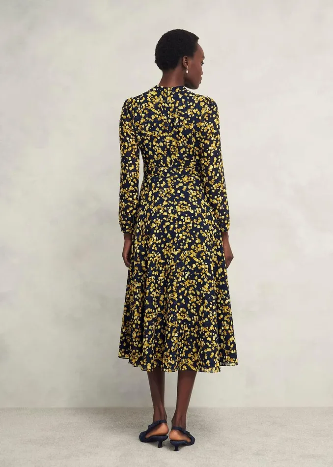 Women Dresses and Jumpsuits Hobbs Petite Aurora Dress Navy Yellow