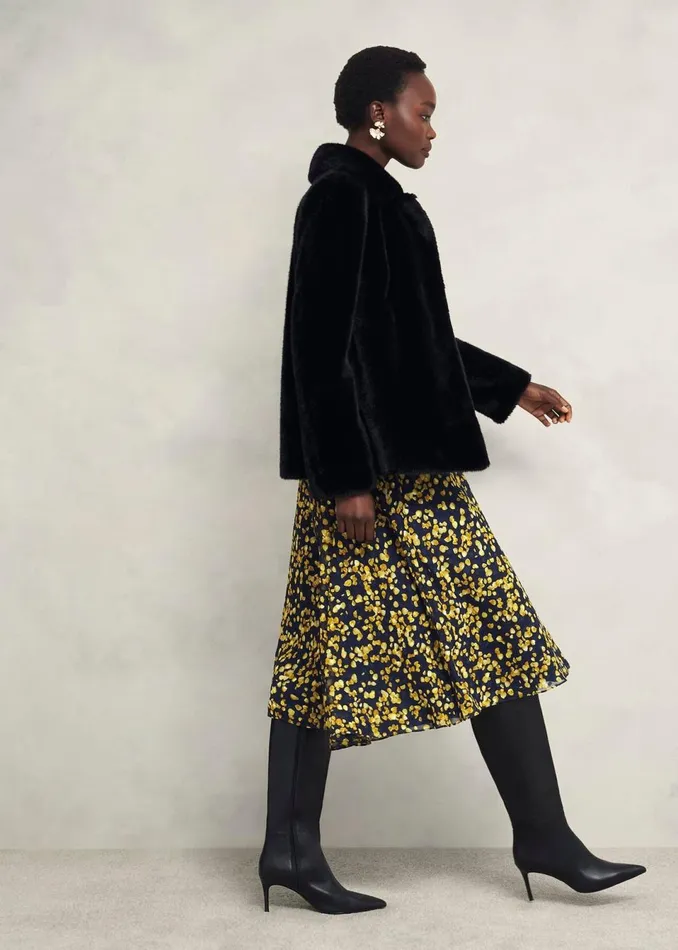 Women Dresses and Jumpsuits Hobbs Petite Aurora Dress Navy Yellow