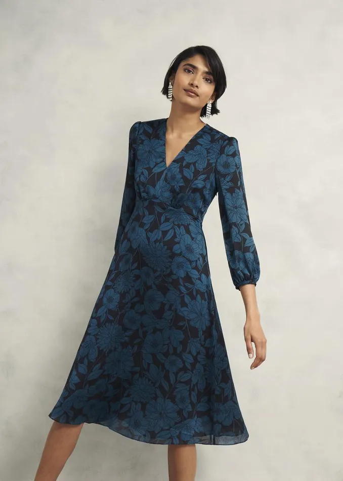 Women Dresses and Jumpsuits Hobbs Petite Romina Dress Black Kyanite