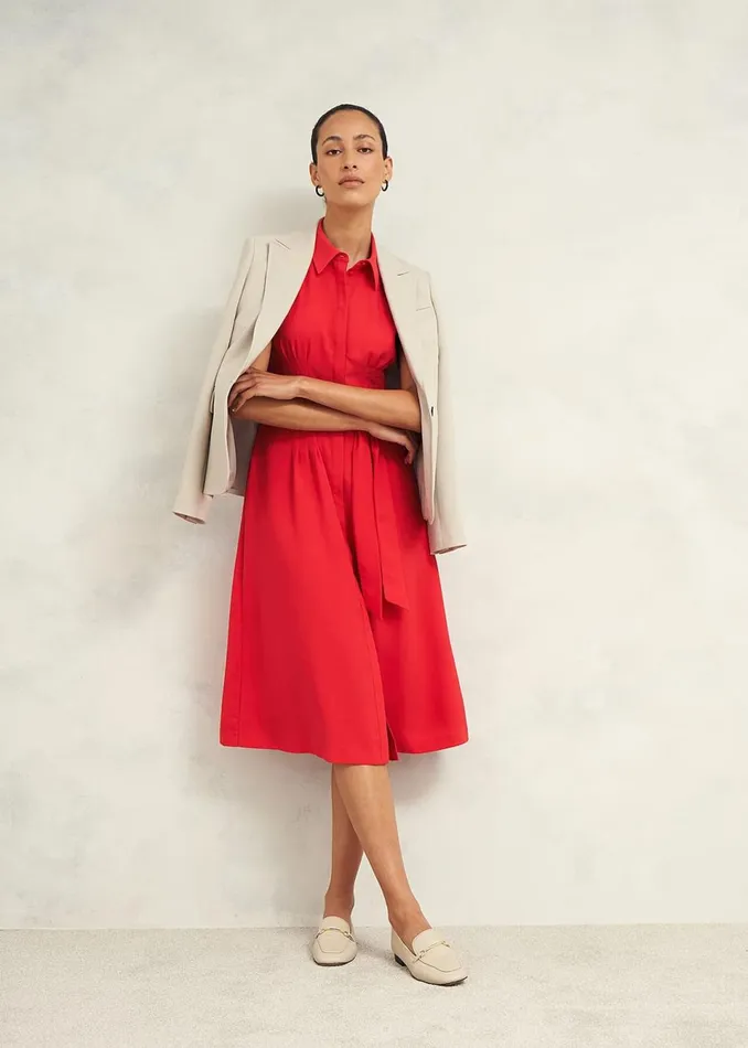 Women Dresses and Jumpsuits Hobbs Petite Sandra Dress Begonia Red