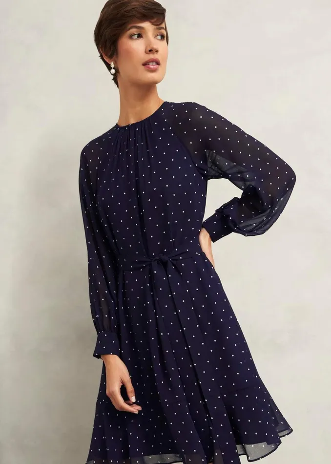 Women Dresses and Jumpsuits Hobbs Rosie Dress Navy Ivory