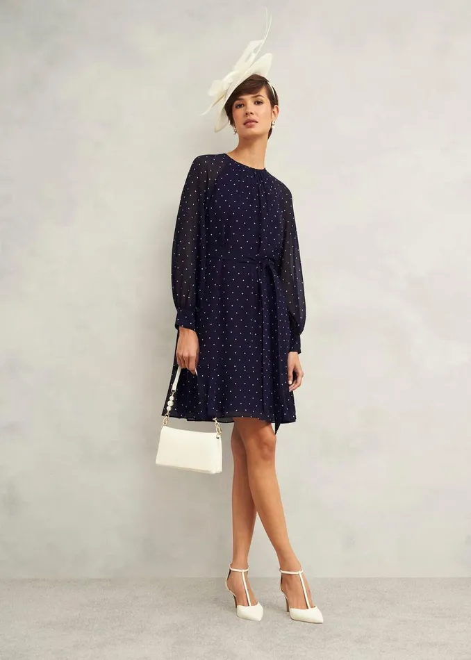 Women Dresses and Jumpsuits Hobbs Rosie Dress Navy Ivory