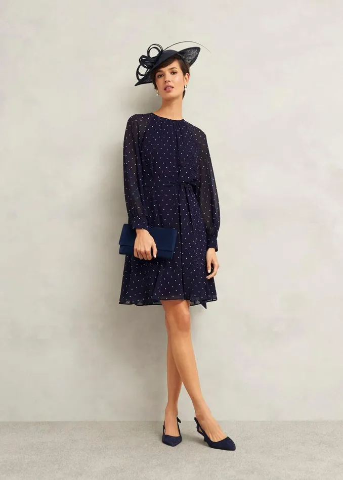 Women Dresses and Jumpsuits Hobbs Rosie Dress Navy Ivory