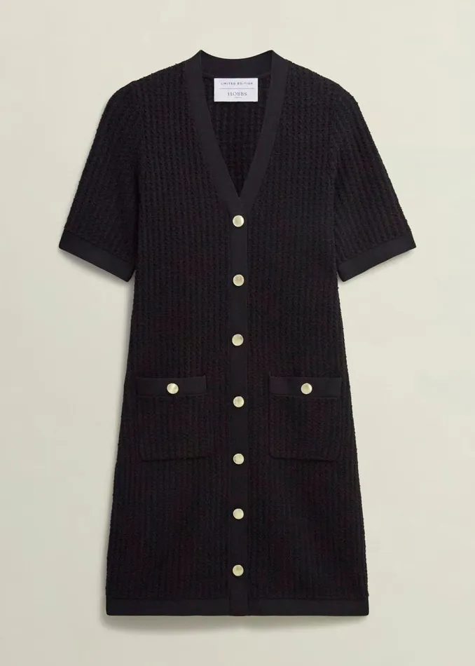 Women Dresses and Jumpsuits Hobbs Tatton Cotton Blend Knitted Dress Black