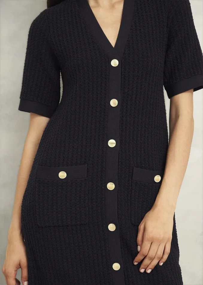Women Dresses and Jumpsuits Hobbs Tatton Cotton Blend Knitted Dress Black