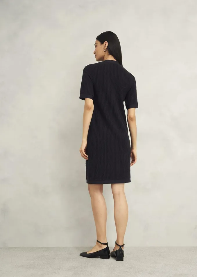 Women Dresses and Jumpsuits Hobbs Tatton Cotton Blend Knitted Dress Black