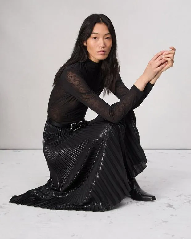 Women Dresses and Skirts Rag and Bone Laurel Shine Skirt Black