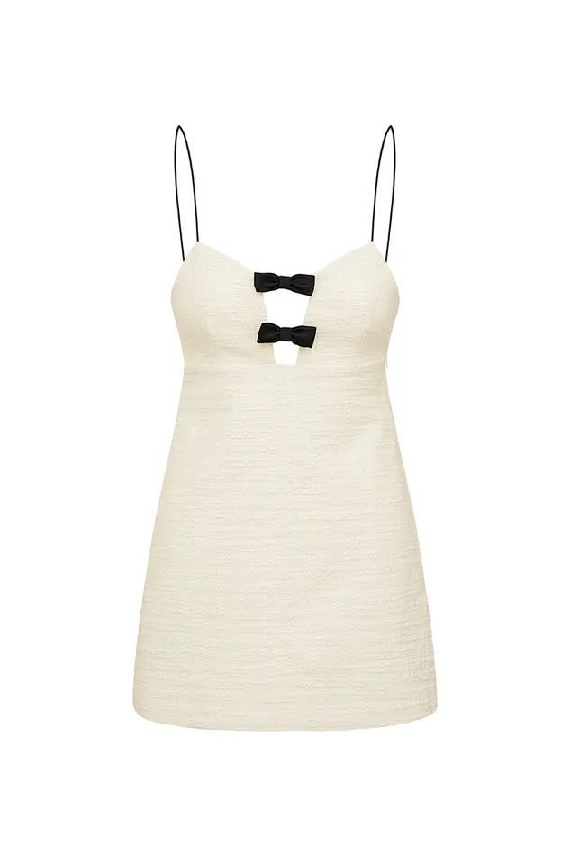 Women Dresses LoveShackFancy Adelaide Tweed Mini Dress Cream