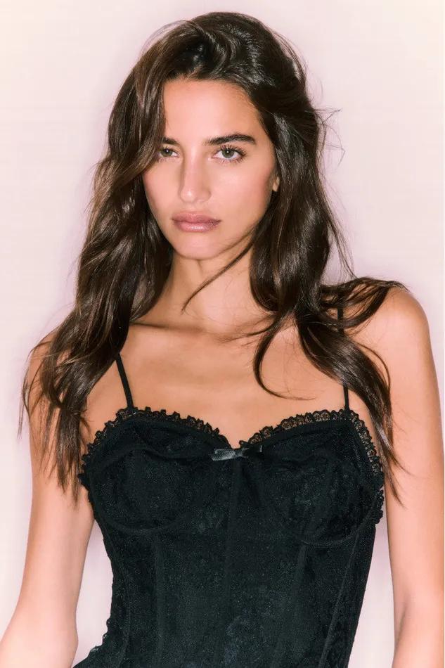 Women Dresses LoveShackFancy Carlene Lace Bustier Mini Dress Black