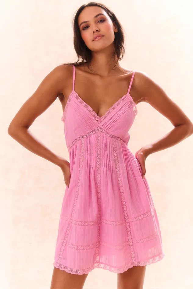 Women Dresses LoveShackFancy Docila Cotton Mini Dress Pink