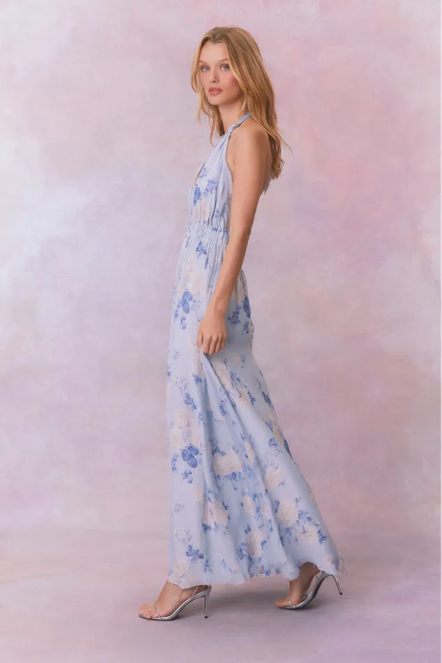 Women Dresses LoveShackFancy Love Fragrance Halter Maxi Dress Whisper Blue