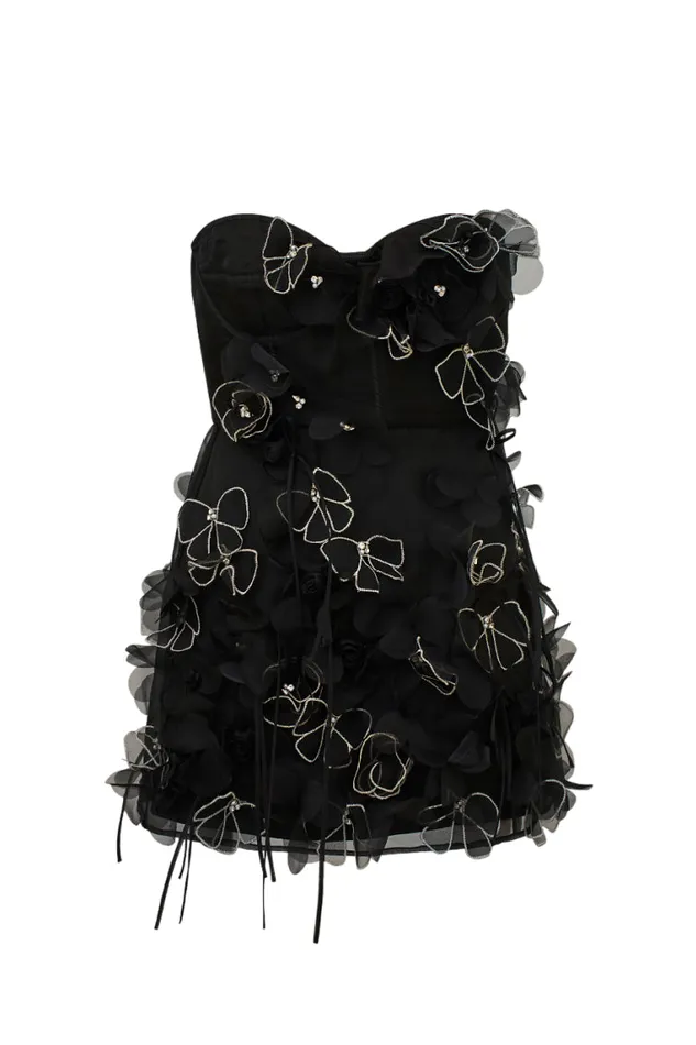 Women Dresses LoveShackFancy Sabila Organza Mini Dress Black