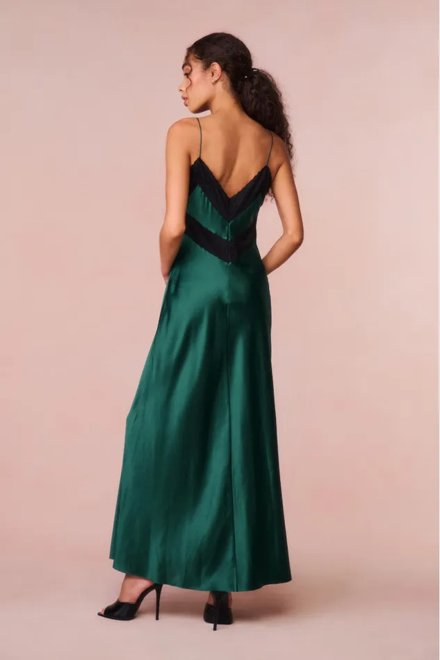 Women Dresses LoveShackFancy Serita LaceTrimmed Maxi Dress Emerald Green