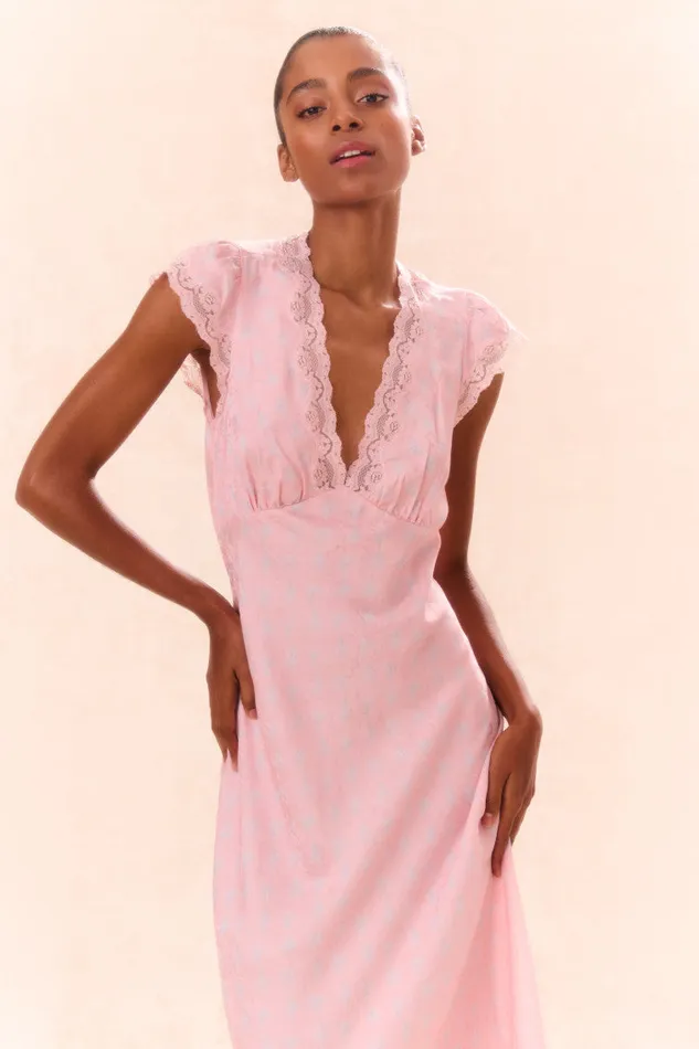 Women Dresses LoveShackFancy Theodore Printed Maxi Dress Dusty Quartz