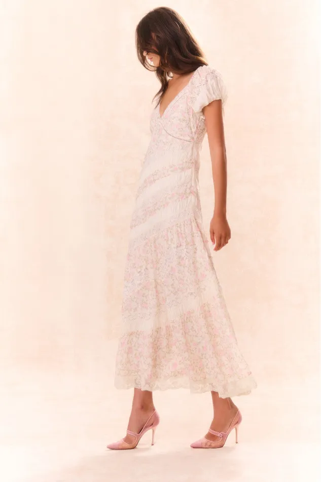 Women Dresses LoveShackFancy Verene Floral Maxi Dress Ivory Blossom