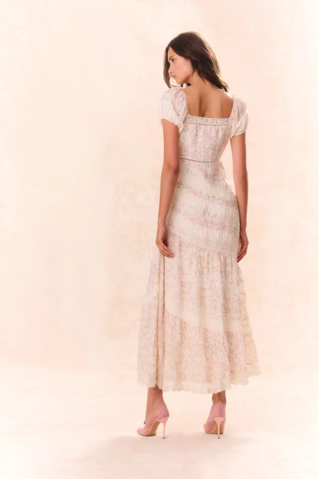 Women Dresses LoveShackFancy Verene Floral Maxi Dress Ivory Blossom