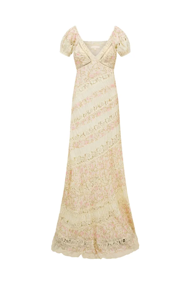 Women Dresses LoveShackFancy Verene Floral Maxi Dress Ivory Blossom