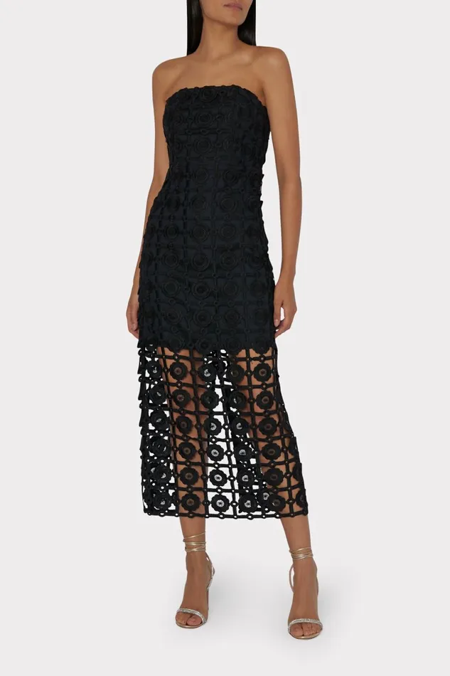 Women Dresses Milly Kait Tile Lace Dress Black