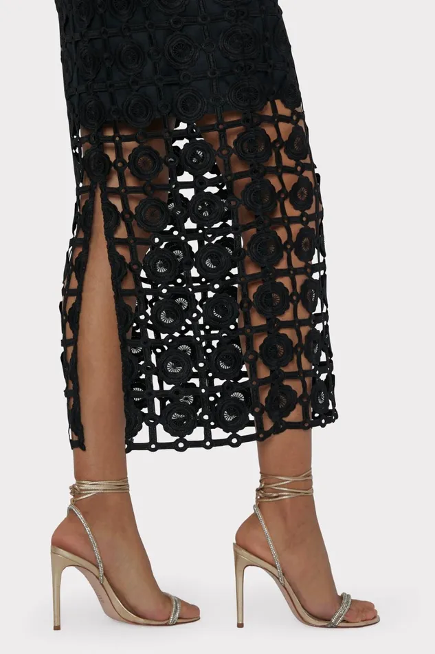 Women Dresses Milly Kait Tile Lace Dress Black