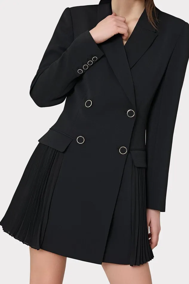 Women Dresses Milly Noora Pleated Blazer Dress Black