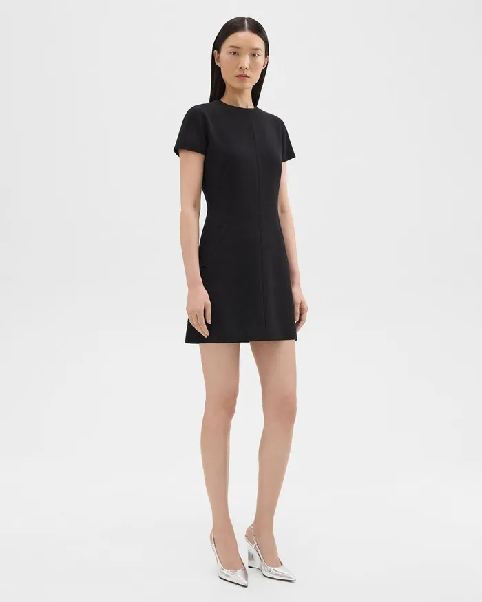 Women Dresses Theory Dolman Sleeve Mini Dress In Admiral Crepe Black