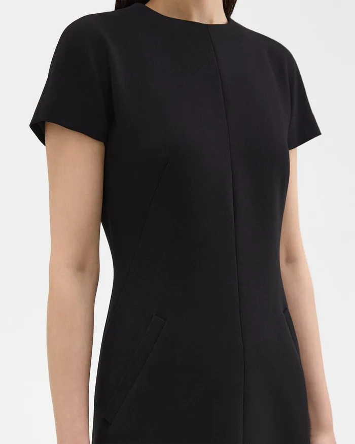 Women Dresses Theory Dolman Sleeve Mini Dress In Admiral Crepe Black